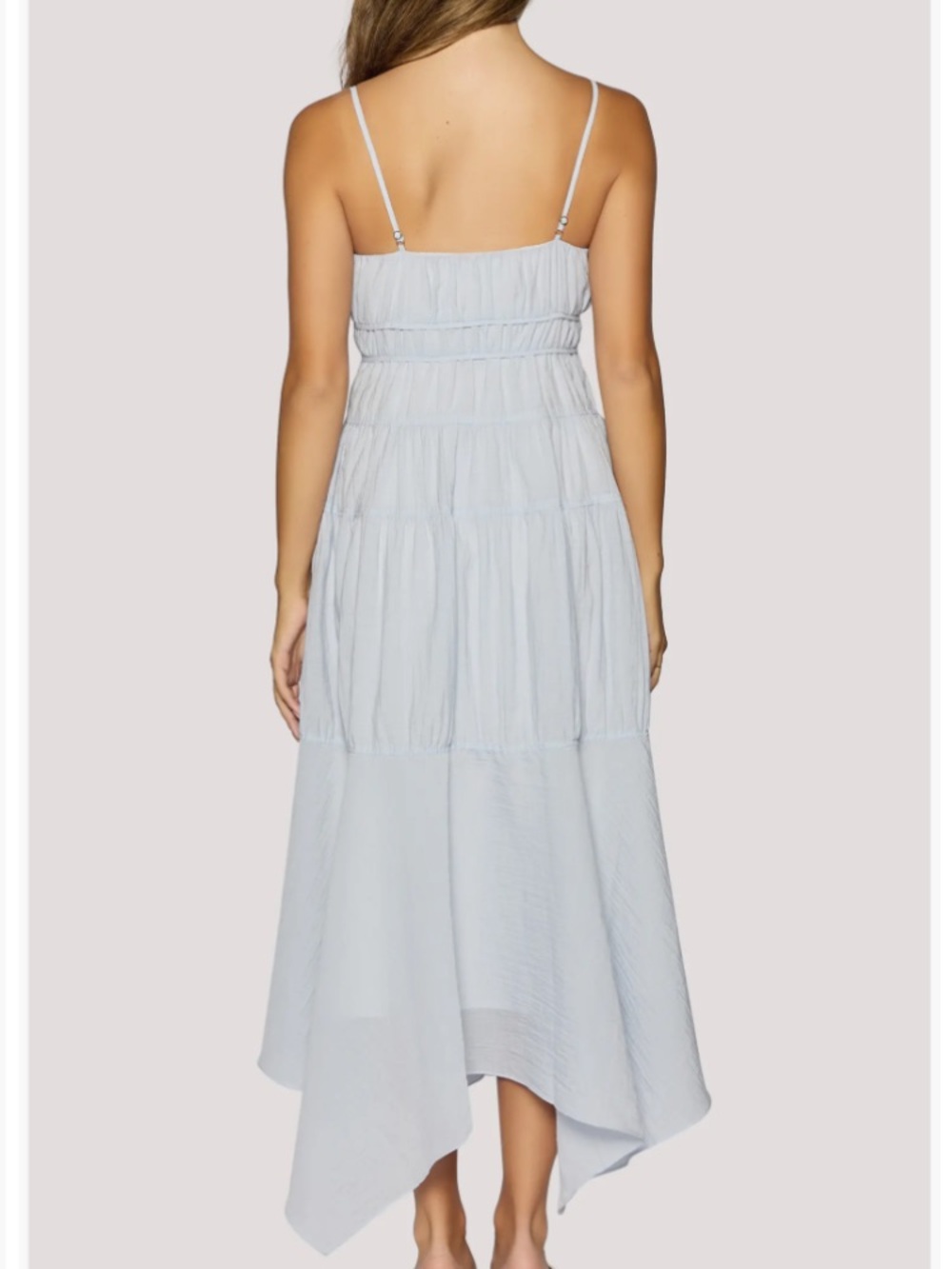 Nordstrom Lost + Wander Pale Blue Oasis Handkerchief Boho Maxi Dress Size S NWT - Picture 3 of 11